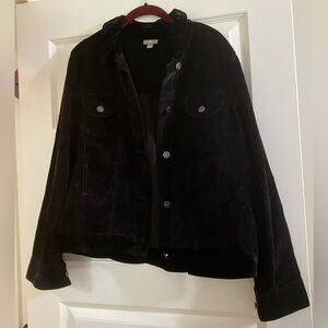 J. Jill Black Ribbed Corduroy Jacket